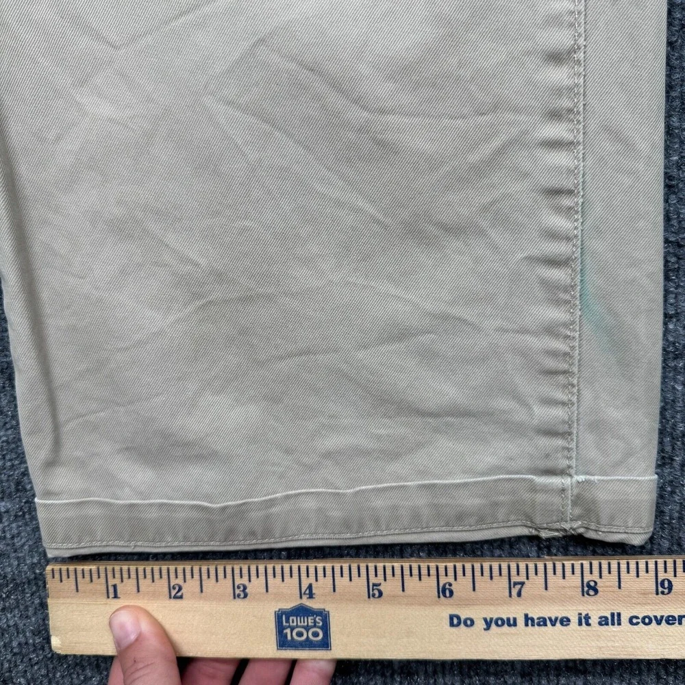 Grown‎ & Sewn Pants Mens 35 x 33 Beige Button Fly Chino Cotton